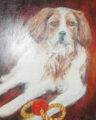 chiens-Epagneul-huile-sur-toile