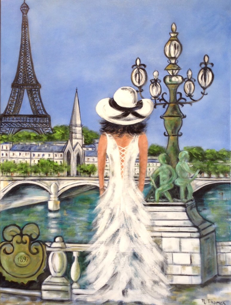 femme reverie sur le pont alexandre III 1